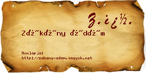Zákány Ádám névjegykártya